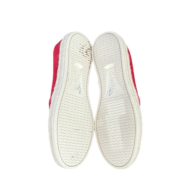 Clarks Womens Red Suede Loafers Espadrilles Size 6 - Picture 6 of 9